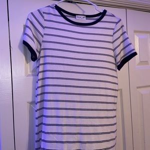 TJMAXX navy and cream striped t-shirt
